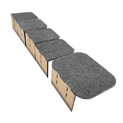 Imagem de Playground para Gatos Kit Com 01 Prateleira e 04 Degraus Pet Escada