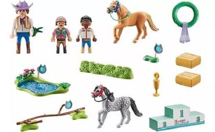 Imagem de Playmobil Horses Of Waterfall Torneio Treinamento de Poneis  46 peças