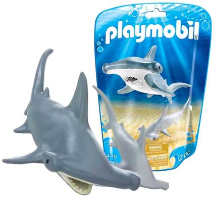 Imagem de Playmobil Mini Bonecos Tubarão Martelo e Filhote 9065 Animais Marinhos - Sunny