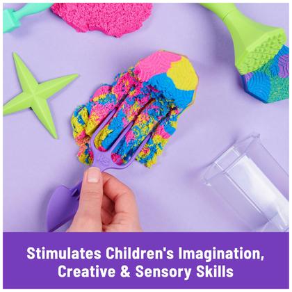 Imagem de Playset Kinetic Sand Squish N' Create com 400 ml de areia e 5 ferramentas