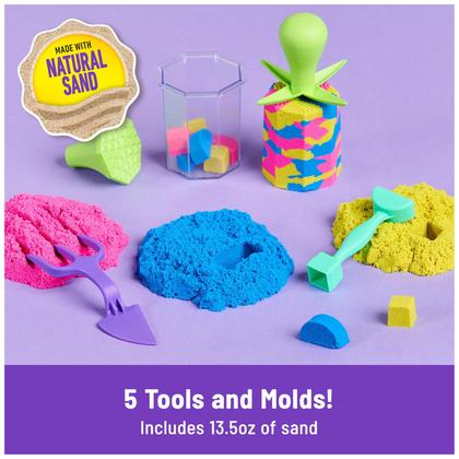 Imagem de Playset Kinetic Sand Squish N' Create com 400 ml de areia e 5 ferramentas
