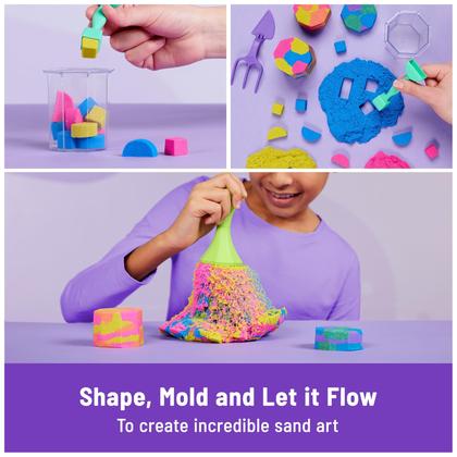 Imagem de Playset Kinetic Sand Squish N' Create com 400 ml de areia e 5 ferramentas