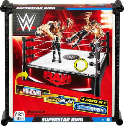 Imagem de Playset Mattel WWE Superstar Ring - 14 Polegadas com Tapete e Mola