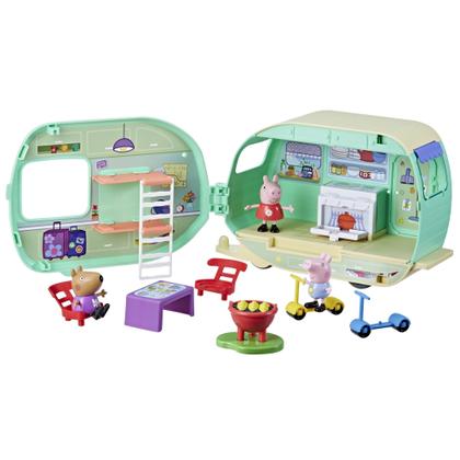 Imagem de Playset Peppa Pig Caravan com 3 bonecos e 6 acessórios de 3 anos ou mais