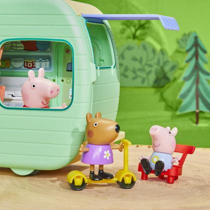 Imagem de Playset Peppa Pig Caravan com 3 bonecos e 6 acessórios de 3 anos ou mais