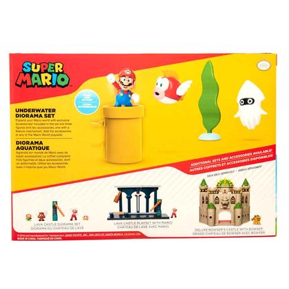 Imagem de Playset Super Mario Com 3 Figuras Diorama Aquático
