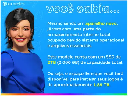 Imagem de PlayStation 5 Pro 2024 2TB 1 Controle Branco Sony