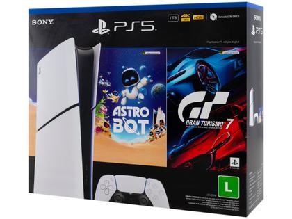 Imagem de PlayStation 5 Slim Edição Digital 1TB 1 Controle Branco Sony com 2 Jogos