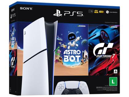 PlayStation 5 Slim Edição Digital 1TB 1 Controle Branco Sony com 2 Jogos Imagem de PlayStation 5 Slim Edição Digital 1TB 1 Controle Branco Sony com 2 Jogos
