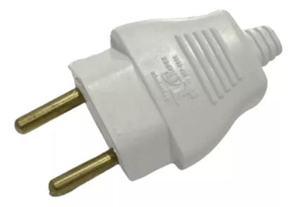 Imagem de Plug 2 Pinos 10a Macho Preto E Branco - 50 Unidades