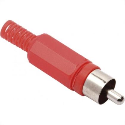 Imagem de Plug Adaptador Rca Vermelho 590 - Kit C/10