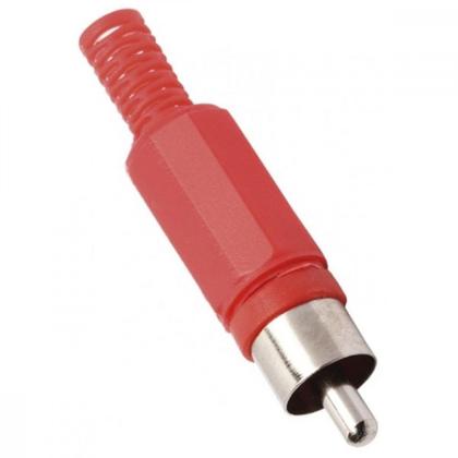 Imagem de Plug Adaptador Rca Vermelho 590 - Kit C/10