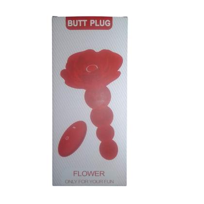 Imagem de Plug Anal com Vibração e Rotação 10 Modos  Recarregável USB, Controle Remoto sem Fio, Silicone Texturizado, Base Anatômica Flor