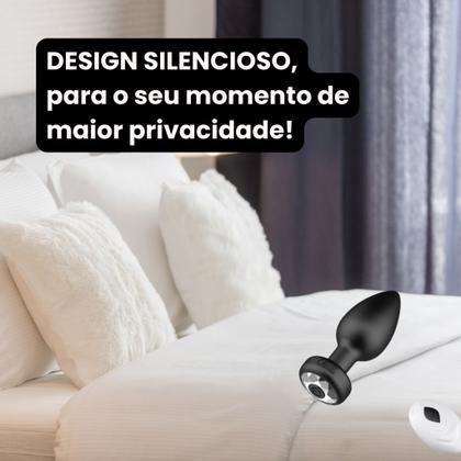 Imagem de Plug anal de silicone com Vibrador RECARREGÁVEL com CONTROLE REMOTO Potente 10 Velocidades e modos de vibração Estimulad
