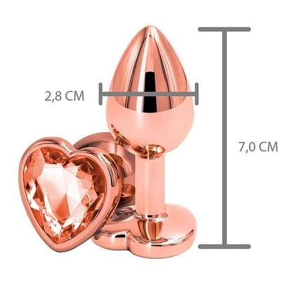 Imagem de Plug Anal Em Aço Luxo Formato de Coração Dourado Tamanho P