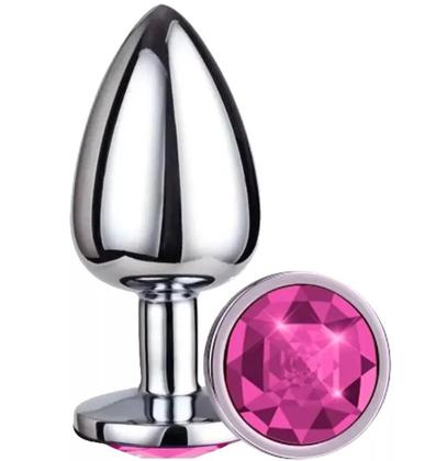 Imagem de Plug Anal Metal Redondo com Jóia Tamanho Pequeno