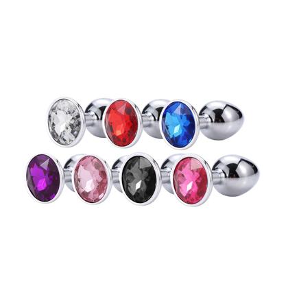 Imagem de Plug Anal Metal Redondo com Jóia Tamanho Pequeno