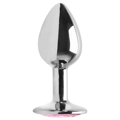 Imagem de Plug Anal Para Iniciante Pequeno em Metal Cromado com Pedra Brilhante
