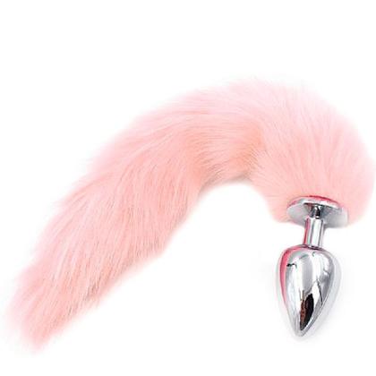 Imagem de Plug Anal Pequeno com Cauda de Raposa Rosa Claro - Tamanho P