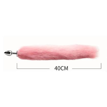 Imagem de Plug Anal Pequeno com Cauda de Raposa Rosa Claro - Tamanho P