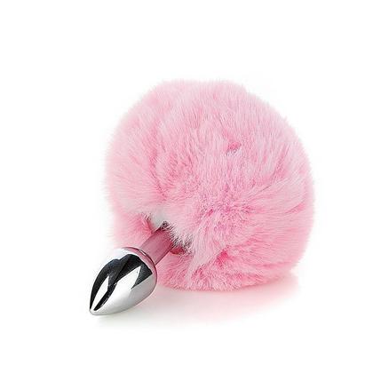 Imagem de Plug Anal Rabo de Coelho Rosa C/ Tiara de Orelhas + Grampos p/ seios em Metal e Laço Gargantilha