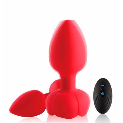 Imagem de Plug Anal Vermelho em Silicone Com Vibrador e Controle Remoto SI