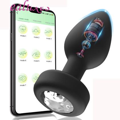 Imagem de Plug Anal Vibrador Bluetooth Controle no Celular 10 Modos de Vibração