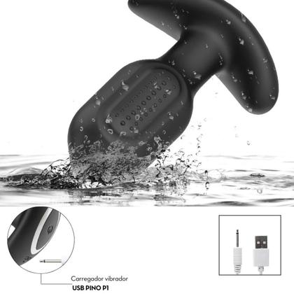 Imagem de Plug anal vibratório - Aplicativo silicone com rotação 360
