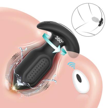 Imagem de Plug anal vibratório - Aplicativo silicone com rotação 360