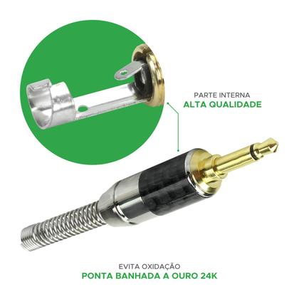 Imagem de Plug Conector P2 Macho Mono Profissional Banhado a Ouro