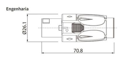 Imagem de Plug Conector Speakon 4 Via Macho Linha Profissional Roxtone