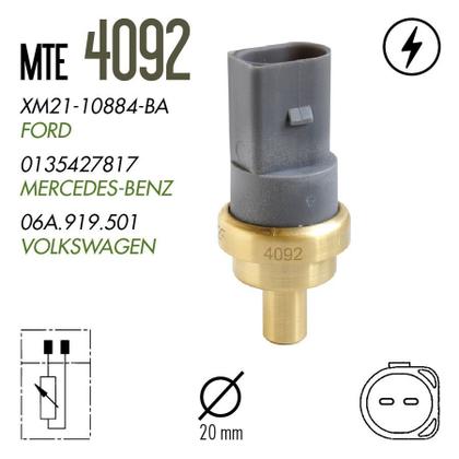 Imagem de Plug Eletronico Sensor Temperatura Agua A3 96 A 13 / A4 00 A 13 / A6 01 A 11 / A8 03 A 09 / Gol 08 A 12 / Passat 05 A 10 / Polo 02 A 16 MTE 4092