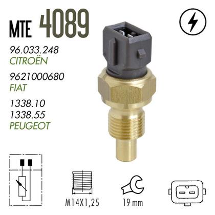 Imagem de Plug Eletronico Sensor Temperatura Agua Citroen Xm 92 A 97 / Zx 91 A 98 / Evasion 94 A 02 / Partner 96 A 06 / Peugeot 106 91 A 04 MTE 4089