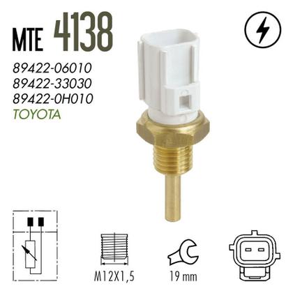 Imagem de Plug Eletronico Sensor Temperatura Agua Corolla 1991 A 2009 / Etios 2012 A 2017 / Hilux 2001 A 2005 MTE 4138
