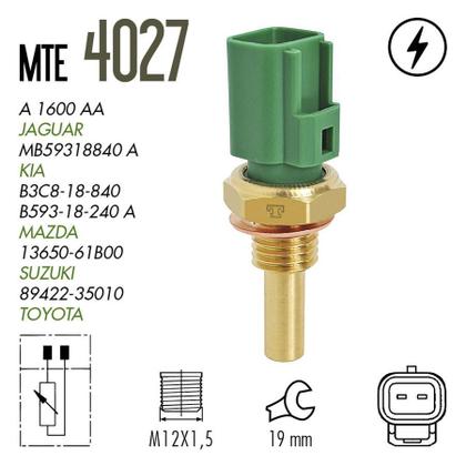 Imagem de Plug Eletronico Sensor Temperatura Agua Mazda 929 92 A 95 / Mazda Millenia 99 A 03 / Mazda Mpv 96 A 99 / Mazda Mx3 94 A 98 MTE 4027