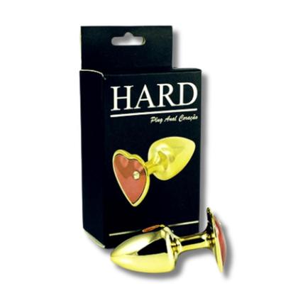 Imagem de Plug em metal Dourado Com Pedra De Coração Vermelha