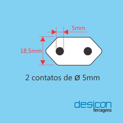 Imagem de Plug Fêmea 2 Pinos Fame 20A 250V Cinza