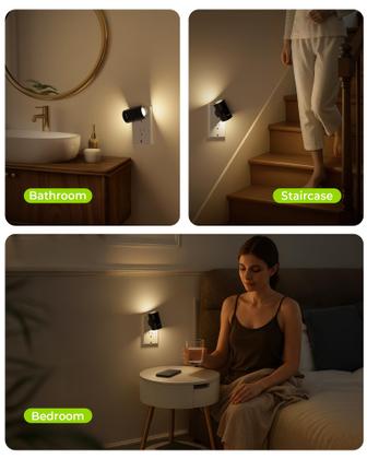 Imagem de Plug-in de LED de tubo AUVON de luz noturna com sensor de movimento, pacote com 2