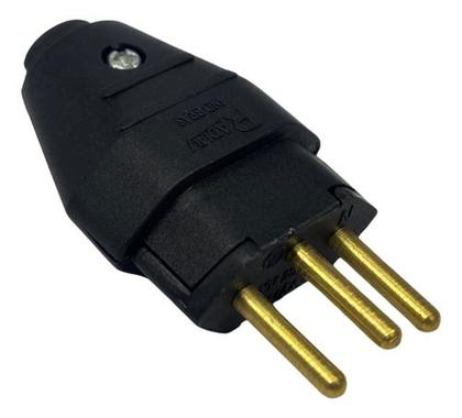 Imagem de Plug Macho Tomada 3 Pinos 250v Bivolt Preto 10a