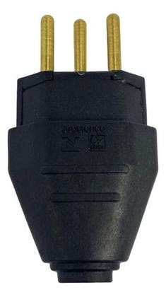 Imagem de Plug Macho Tomada 3 Pinos 250v Bivolt Preto 10a