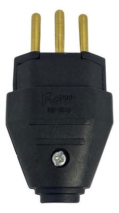 Imagem de Plug Macho Tomada 3 Pinos 250v Bivolt Preto 10a