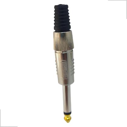 Imagem de Plug P10 Mono Metal Ponta Gold PR Mesas De Som/Amplificador