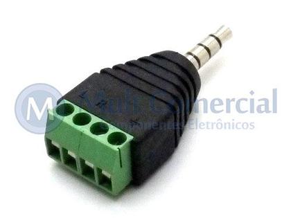 Imagem de Plug P2 3,5mm para Borne de 4 vias Fone e Microfone - JD15-1014