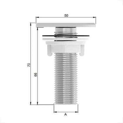 Imagem de Plug tapa furo quadrado para bide lavatório misturador 5x5cm