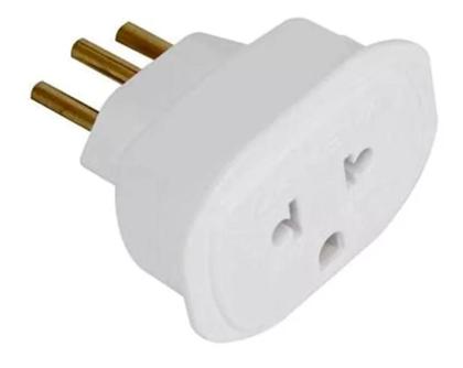 Imagem de Plug Tomada T Adaptador 2P+T Universal 10A 250V Branco