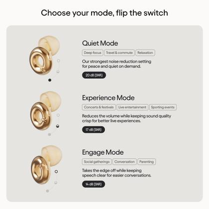 Plugs de Ouvido Loop Switch 2 - Ajustáveis com 3 Modos de Alívio