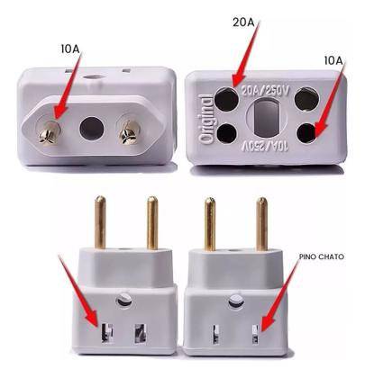 Imagem de Plugue Adaptador De Tomada Bob Esponja 10a/20a 3/2pino