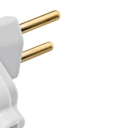 Imagem de Plugue Angular 2P 10A 250 Volts Branco - 57402106 - TRAMONTINA