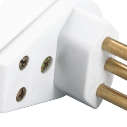 Imagem de Plugue Angular 2P+T 20A 250 Volts Branco - 57402111 - TRAMONTINA