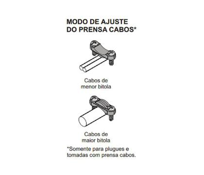 Imagem de Plugue de tomada 10A Reto 3 Pinos (2P+T) Reforçado com Cabo Prensa - Preto